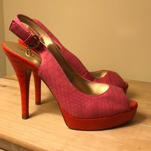 Women's Pink and Orange Guess Heels